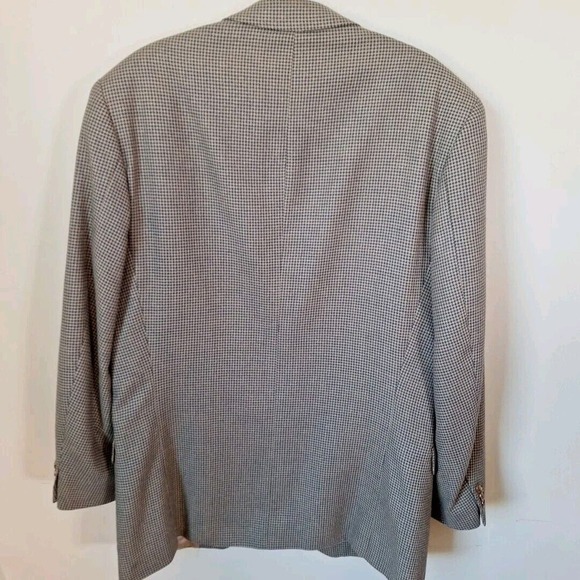 Vintage 90s Oversized Houndstooth Check Blazer Sport Coat Men Size 41 Silk Blnd - Picture 6 of 8